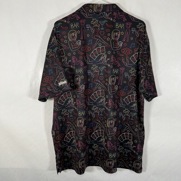Golf Gods Australia Performance Polo Shirt Mens XXL 2XL Vegas Bar Nights Print - Picture 7 of 9